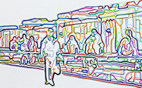 Walk - Ink on paper 36X24