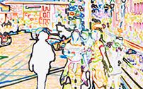 Jaywalking - Markers on paper 24X36